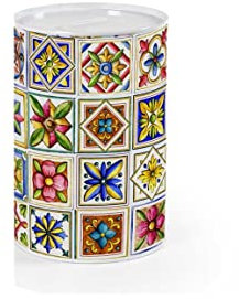 Salvadanaio porta monete soldi in latta decoro terra e sole 10 * 15cm utilissimi UBO-826566