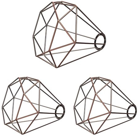ledscom.de 3 Stück Käfig-Lampenschirm, bronze, 200mm Ø