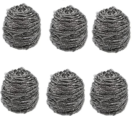 CABLEPELADO Estropajos de Acero Inoxidable, Esponjas de Acero Inoxidable, Estropajos de Alambre de Acero, Desincrusta la Gras, Limpiador De Ollas, 70 mm diámetro, 6 Unidades