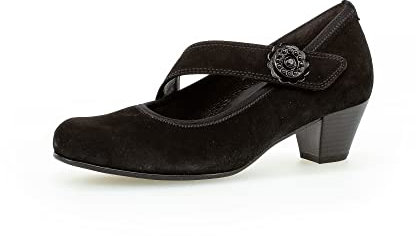 Gabor Escarpins à lanières pour femme, chaussures à talons pour femme, semelle intérieure amovible, Noir 47, 38.5 EU Large