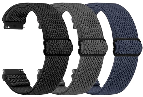 TumpCez Elastische Uhrenarmbänder,16mm 18mm 19mm 20mm 22mm 24mm Schnellverschluss Nylon Armband Verstellbare Aatmungsaktive Sportbänder Ersatzarmband für Herren Damen