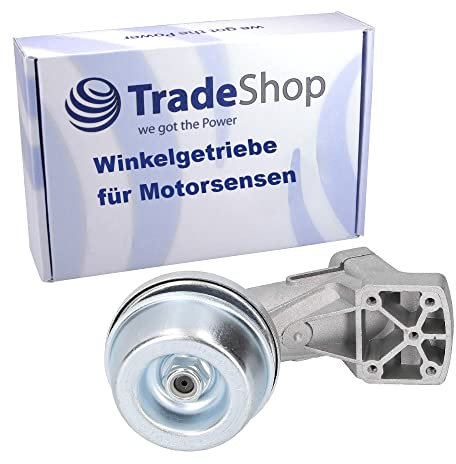 Trade-Shop Getriebekopf/Winkelgetriebe, M12 x 1,5 Linksgewinde, 6mm Vierkantwelle, kompatibel mit Stihl Freischneider Motorsense mit 28mm Rohrdurchmesser