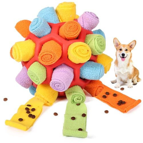 Voarge Pelota para olfatear para perros, juguete para olfatear, entrenamiento de comida lenta, juego de cachorros resistente a las mordeduras, juguete de inteligencia, bola de comida, entrenamiento de