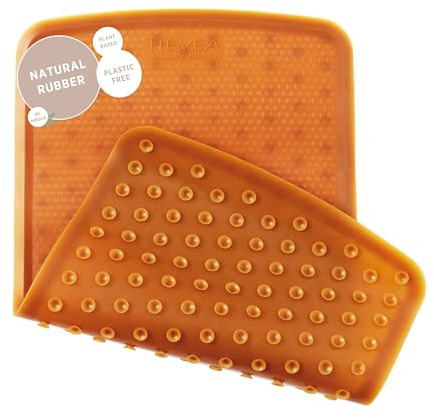 HEVEA Baby & Toddler Bath Mat - 100% Natural Rubber Non Slip Bathtub Mat for Baby - Upcycled, Danish Design - Safe & Sustainable Bathroom Essential (Natural)