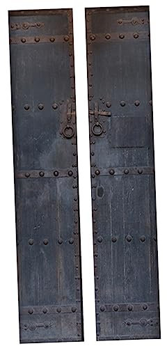 Yardenfun 2 Uds Pegatina De Puerta De Hierro De Simulación Papel Tapiz Vintage Papel Tapiz Metálico Calcomanías De Pared 3D Pegatinas Removibles Decoraciones Ligeras Para El Hogar