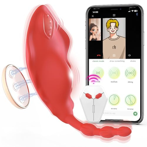 Wearable Panty G Spot Dildo Vibrators Adult Sex Toys for Women or Men, App Remote Control Panty Mini Vibrator with 9 Quickly Wiggling & Vibrating Modes Panties Toy Sex Machine(Red)