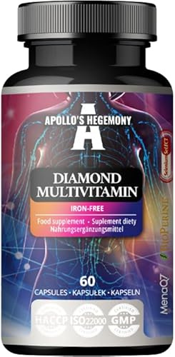 Diamond Multivitamin 60 Vegan Capsules - Comprehensive Vitamin and Mineral Blend - 30 Days Supply - Support for Energy and Vitality - by Apollo's Hegemony