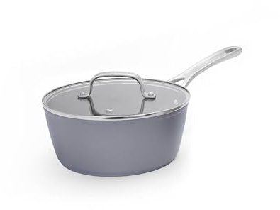 Laura Ashley Cazo Antiadherente de 20 cm con Tapa - Cazo Cocina de Aluminio Forjado de 2,6 Litro sin PFOA/PFAS, Apta Para Horno y Lavavajillas, Apto para Todas las Placas, Incluidas las de Inducción