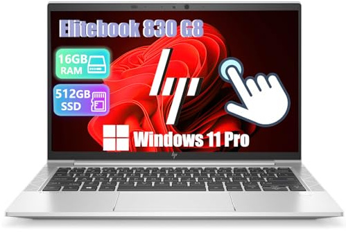 HP Elitebook 830 G8 Ordinateur portable professionnel à écran tactile 13,3, FHD (1920 x 1080), Intel Core i7-1185G7, 16 Go de RAM, SSD 512 Go, clavier QWERTY, Windows 11 Pro (reconditionné)