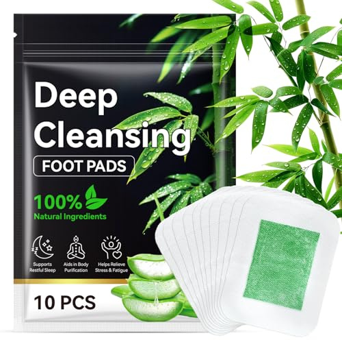 Deep Cleansing Foot Pads – rinfrescante detergente e allevia la fatica | Cerotti disintossicanti piedi ricchi di estratti vegetali naturali | Detox pavimentazione aloe vera morbidezza e cura – 10P