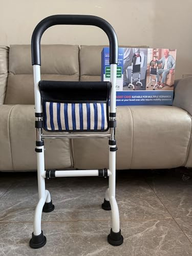 Stand Assist Aid Couch Toilet Assistive Devices for Elderly; Quad Canes Mobility Aids for Short Indoor Movements; Knee Surgery Recovery Aids; Height Adjustable to 36 inches; Weight 5lbs Bear 350lbs