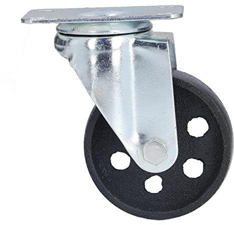 Fafeicy Rueda Giratoria Doble Cojinete Hierro Fundido 90mm/3,54, Ancho 29mm/1,14, Resistente para Carro, Tablero, Mobiliario