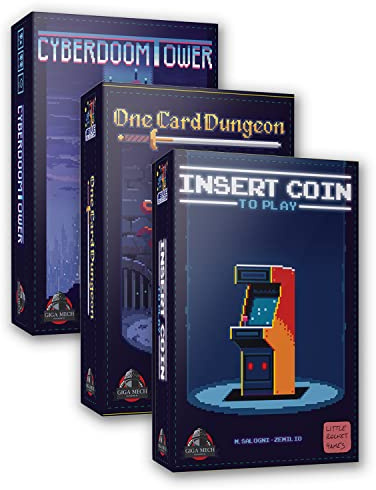 Giga Mech Games The Blue Collection - A Collection of Three Micro Games - One Card Dungeon, Insert Coin to Play, and Cyberdoom Tower