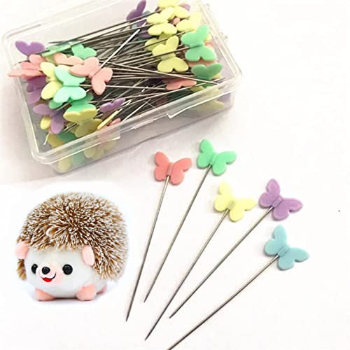 Puntaspilli a forma di riccio carino portapilli - 100 aghi colorati per la testa fai da te accessori per il cucito fai da te - porta aghi in tessuto per cuscini per trapuntatura per cucito (marrone)