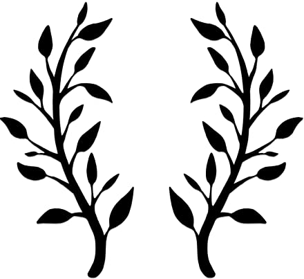 Yuzhuo 2 Stück Metall Baum Blatt Wanddekor Zweig Blatt Wandkunst für Indoor Outdoor Garten Home Schlafzimmer Wohnzimmer Dekorationen (Schwarz)