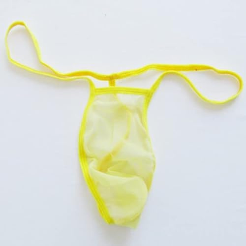 NJUDE String transparent pour homme Micro String stretch sexy Sous-vêtements transparents en maille filet
