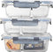 HOUSZY Glass Food Containers with Lids– 2-Compartment Borosilicate Glass Meal Prep Boxes – BPA-Free Airtight Snap-Lock Lids– Microwave, Oven & Freezer Safe – 980ml, Set of 3