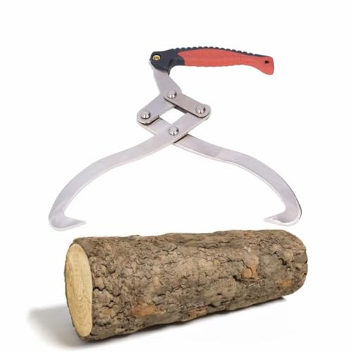 FLEXMAN Pinzas para Troncos de 11,8 Pulgadas, Agarre Antideslizante Portador de Troncos, Manual Gancho de Elevación de Troncos con Agarre Antideslizante para Troncos de Vida, Levantar Tronc
