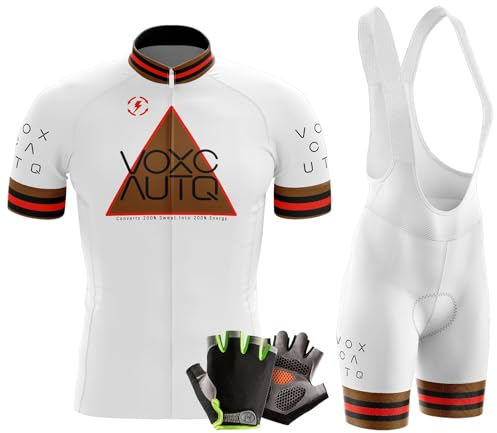 Herren Kurzarm Fahrrad Trikot Set,Rennrad Trikot Herren Set, Herren Fahrradtrikot + Halbfinger Sommer Fahrradhandschuhe (XL,Typ-10)
