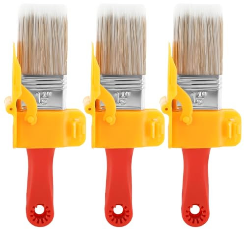 Lot de 3 pinceaux de Peinture pour Bordure - 16 cm - Multifonctions - Outil Professionnel pour de Murs, Murs intérieurs et dissimulés - pour Bureau, Chambre, Mur, Plafond