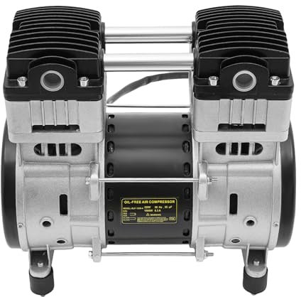 Compresor de aire de 980 W, sin aceite, silencioso, compresor de aire comprimido, motor de compresor de aire comprimido 80 °C, 1380 r/min, volumen de salida de 90L, motor de cobre puro (980 W)