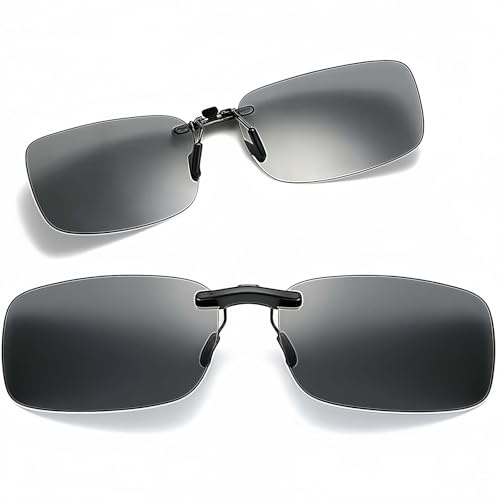 Yongst Sunglasses Clip On Glasses Polarized Non Flip Rimless Clip On Sunglasses, Sleek Anti-Glare UV 400 Protection for Men & Women, for Riding Fishing, Driving & Outdoor Adventures
