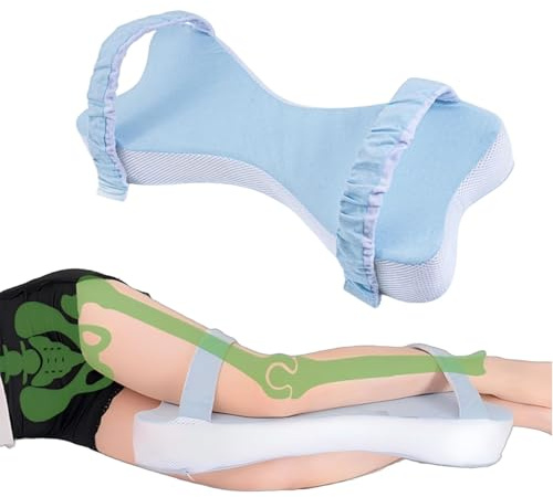 Almohada ortopédica extra grande para dormir de lado, almohada de espuma viscoelástica de 53 cm para aliviar el dolor de cadera y espalda, almohada de tamaño grande entre piernas para alineación de la