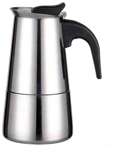 Cafetera Moka Pot de 6 tazas de acero inoxidable para estufa y estufa de inducción (100 ml)