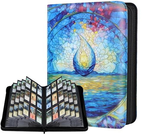 Katomula 360 Pockets Card Binder, MTG Card Binder, Double Sided Card Collection Album Folder with 20 Pages, Side-Loading Card Holder for MTG, TCG, Trading Card, Sports Cards-Island