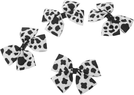 HEMOTON 4piezas Pinzas Pelo Estampado de Vaca Pinza Lazo Accesorios Pelo de Niña para Fiestas de Cumpleaños