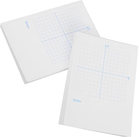 GALPADA 2 Mathematik Übungshefte mit Xy Koordinatenpapier Millimeter Raster Mehrzweck Notizblock für Geometrie und Zeichnen Mathe Zubehör für Schule und Studium