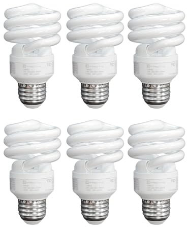 Xtricity Compact Fluorescent Light Bulbs T2 Spiral, E26 Base (6 Pack)