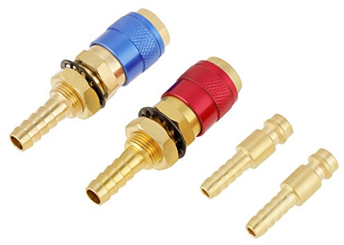 2st 8mm vattenkyld och gasadapter Snabbkoppling Snabbkoppling Lämplig för TIG-svetsbrännare