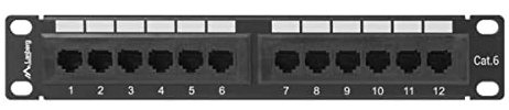 LANBERG Patch Panel 10'', 12 Port 1U, Cat.6, Black