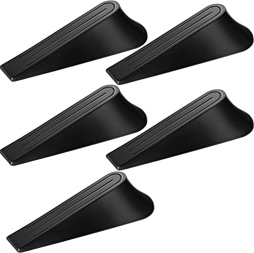 5 Pack Rubber Door Stop | Durable, Non-Slip, Anti-Skid Door Stops Wedges | Door Stoppers for Bottom of Door | Heavy Duty Premium Door Wedge Stopper for All Types Floors Indoor Outdoor