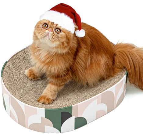 Conlun Kratzbretter Katze, 2 in 1 Ovales Katzenkratzbretter Schüssel Nest,Corrugated Lounge Kratzpappe für Katzen Bett, Katzen Kratzmöbel für Couch&Teppiche&Sofas(43x33x10cm)