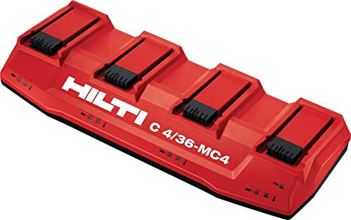 Hilti C 4/36-MC4 Multi-Bay Battery Charger 230V, Multi-Voltage Fast Charger for Hilti Li-ion Batteries, 22V and 36V Compatibility (2108813)