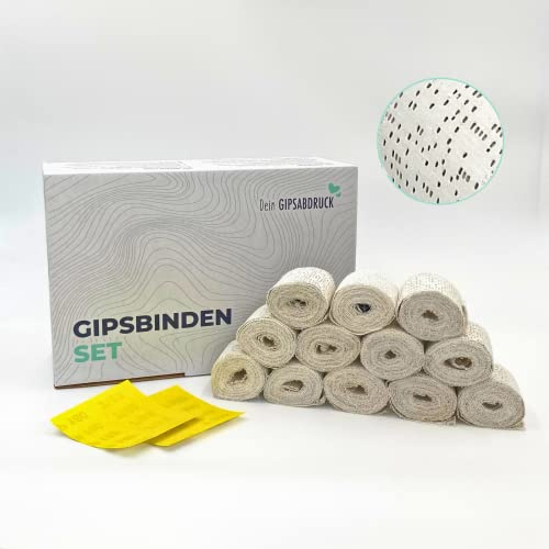 deingipsabdruck - Set di 12 bende di gesso = 36 m di gesso per la pancia del bambino, come gesso per bricolage, medicina o modellismo, 5 cm/7,5 cm/10 cm/15 cm o 20 cm x 3 m (15 cm x 3 m)