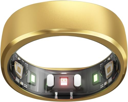 RingConn Gen 1, Smart Ring für Frauen/Herren, ohne App-Abonnement,Size First mit Größenkit, 7 Tage Akkulaufzeit, Fitness- und Schlaftracker, kompatibel mit iOS & Android (Gold, Größe 9)