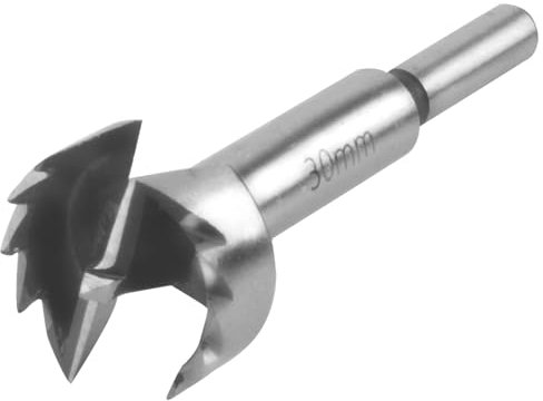 SUQIN Broca Forstner de 30mm Para Madera-Diámetro De 30mm Longitud 90mm Broca Fresadora Para Madera Con Eje Redondo Para Para Marcar y Taladrar Agujeros Para Bisagras