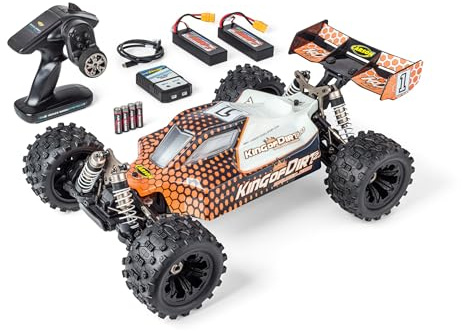 Carson 500409094 1:8 King of Dirt 2.0 100% RTR orange - RC Buggy, ferngesteuertes Auto, Offroad, hochwertig, RC Fahrzeug, RC Auto 75 km/h, RC Modellbau, Brushless Motor