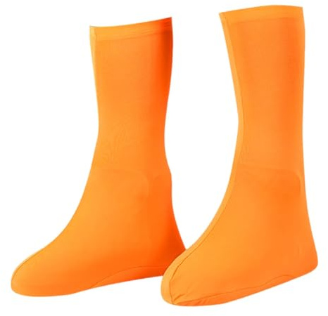 DimyFew Los Zapatos Cubren Sobrepasos Reutilizables Impermeables, Protector de Zapatos, Cubiertas de Botas para Senderismo Nevado en Bicicleta Al Aire Libre, Naranja, Adultos