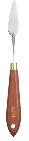 QUARKZMAN Coltello Da Pittura A Palette 2.36 x 0.67 Lama A Goccia In Acciaio Inox 7.87 Lunghezza Spatola Coltelli Da Pittura A Palette Con Manico In Legno Di Faggio E Foro, Rosso/Argento