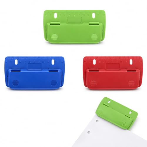 Lot de 3 mini perforatrices de poche pour reliure d'étiquettes, perforatrice pour classeur, petite perforatrice de poche, perforatrice de fichiers, perforatrice pour l'école, le bureau et la maison