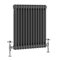 Warmehaus - Traditional Cast Iron Style Anthracite Double Column Horizontal Radiator 600 x 605mm - Perfect for Bathrooms, Kitchen, Living Room