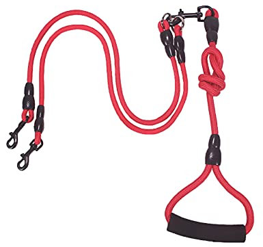 Hundeleine für 2 Hunde Doppelleine Verstellbar Hunde Führleine Laufleine Doppelleine Trainingsleine zum Gehen Trainieren Joggen für kleine mittelgroße Spazierengehen Trainieren und große Hunde 1 Stück