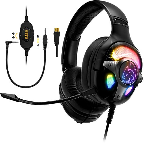 EMPIRE GAMING - WarCry G-W10 Casque Gamer RGB - Son Surround 7.1 Virtuel Logiciel - PS5, PS4, Xbox One/Series, Switch, PC, Mac, Smartphones, tablettes - Télécommande - Microphone Détachable