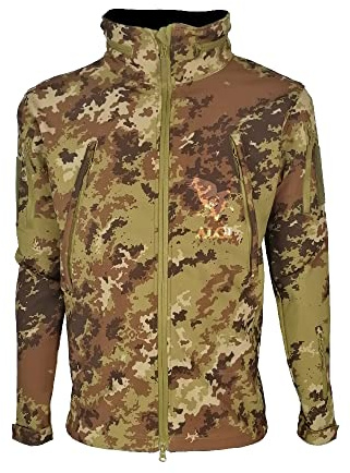 ALGI Giacca Termica Soft Shell con Cappuccio SUMMIT MIMETICA VEGETATO (M)