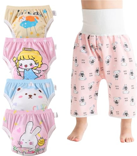 DUDUFUN 6-Pack Baby Toddler Potty Tracksuit Pants Trainer Pants Diaper Pants for Boys and Girls 2-3 Years