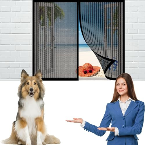 Fliegengitter Fenster 135 x 240 cm Profi Insektenschutz Fliegengitter Fenster mit Klettband Einfache Installation für Fliegengitter Fenster Mückengitter, Schwarz